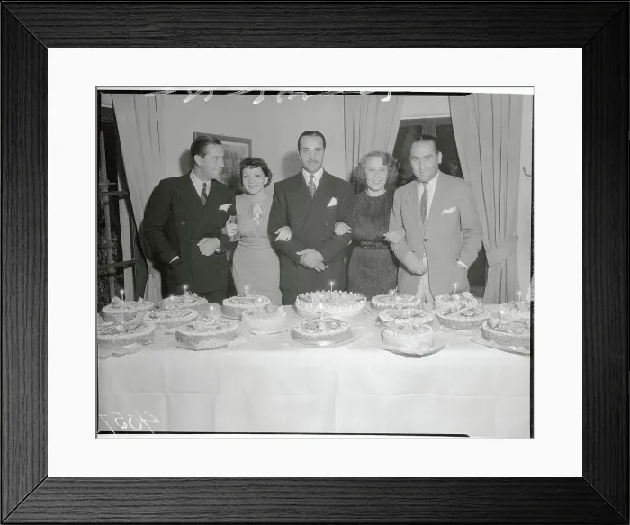 Framed Print : Claudette Colbert and Friends at Birthday Party Framed Print : Claudette Colbert and Friends at Birthday Party