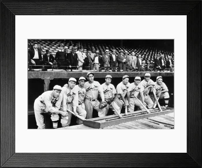Framed Print : St. Louis Cardinals Posing In Dugout Framed Print : St. Louis Cardinals Posing In Dugout