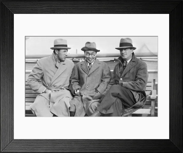Framed Print : Baseball Players Traveling to Japan for Exhibition Game Framed Print : Baseball Players Traveling to Japan for Exhibition Game