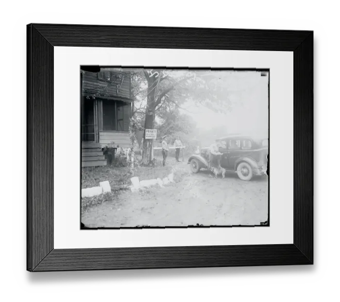 Framed Print : Police on Duty at Charles Lindbergh Home Framed Print : Police on Duty at Charles Lindbergh Home