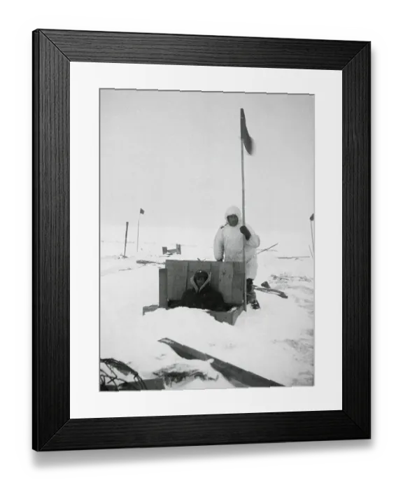 Framed Print : Explorer at Trap Door of Cabin in Antarctica Framed Print : Explorer at Trap Door of Cabin in Antarctica