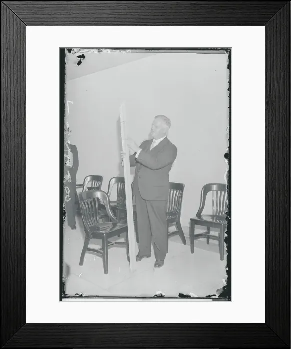 Framed Print : Samuel Foley with Trial Evidence Framed Print : Samuel Foley with Trial Evidence
