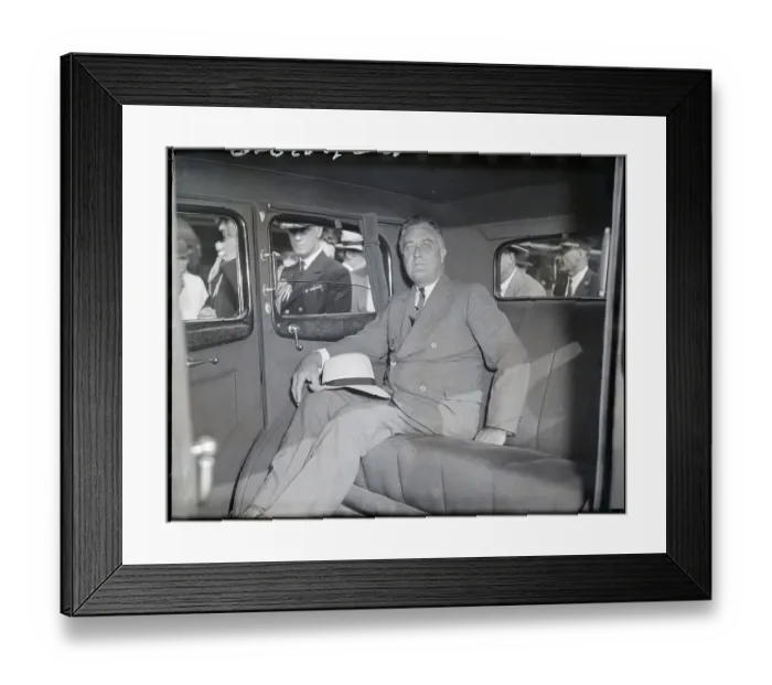 Framed Print : President Roosevelt in Automobile