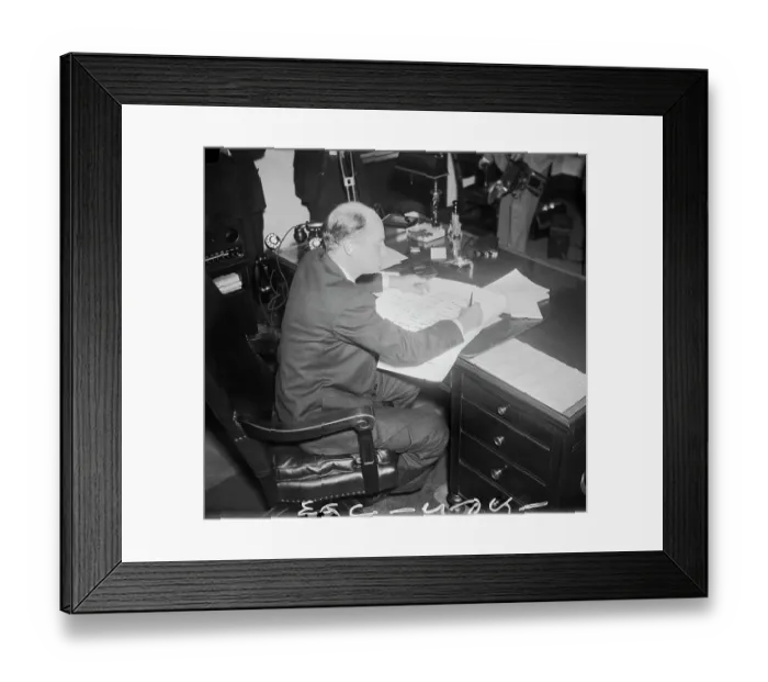 Framed Print : Charles Attel at His Desk Framed Print : Charles Attel at His Desk