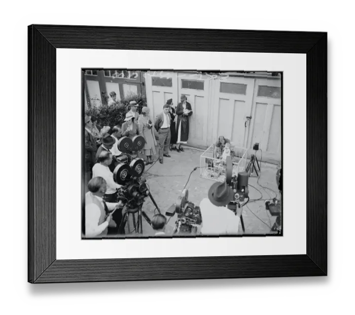 Framed Print : Bruno Hauptmann Wife and Baby with Reporters Framed Print : Bruno Hauptmann Wife and Baby with Reporters