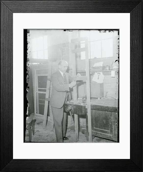 Framed Print : Detective with Evidence Framed Print : Detective with Evidence