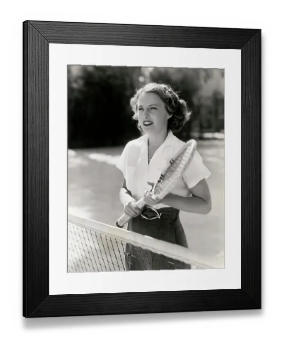 Framed Print : Actress Barbara Stanwyck Playing Tennis Framed Print : Actress Barbara Stanwyck Playing Tennis