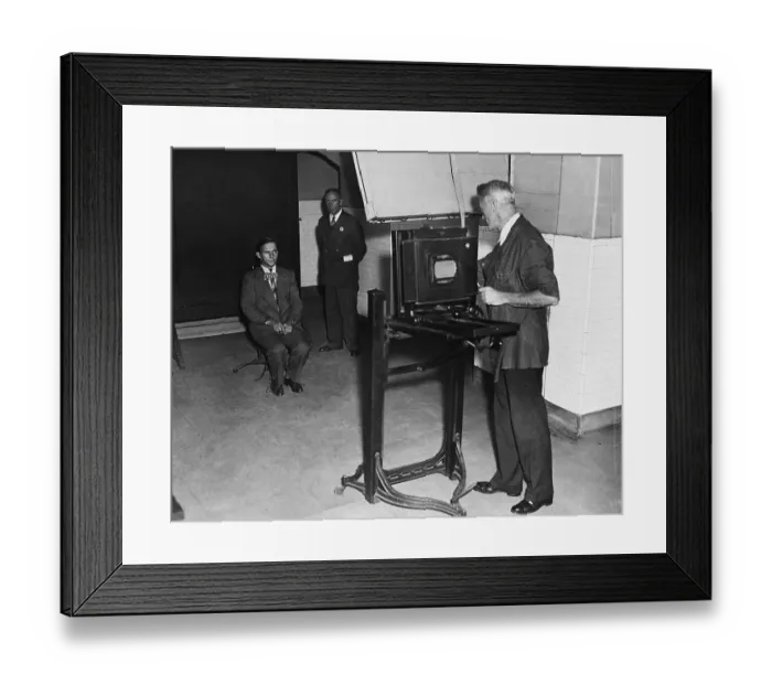 Framed Print : Police Photographer Taking Photo of Bruno Hauptmann Framed Print : Police Photographer Taking Photo of Bruno Hauptmann