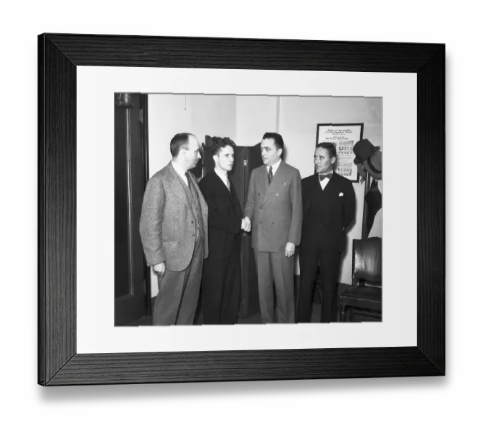 Framed Print : J. Edgar Hoover Congratulating Agents who Wroked on Lindbergh Case