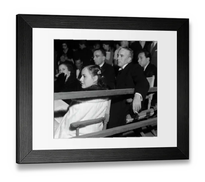 Framed Print : Charlie Chaplin and Paulette Goddard Watching a Play Framed Print : Charlie Chaplin and Paulette Goddard Watching a Play