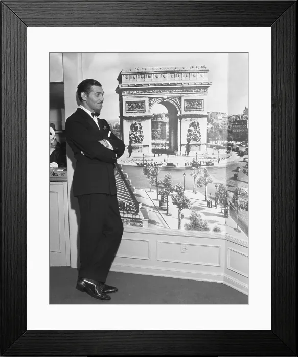 Framed Print : Clark Gable and Mural of Paris Framed Print : Clark Gable and Mural of Paris