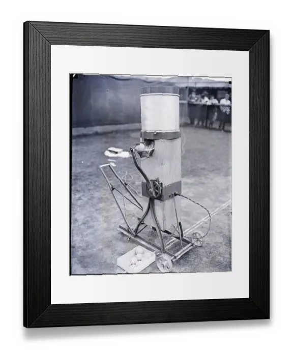 Framed Print : Tennis Ball Launching Machine; Robot