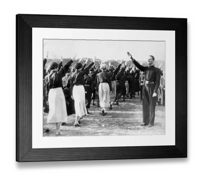 Framed Print : British Fascist Leader Salutes Women Blackshirts Framed Print : British Fascist Leader Salutes Women Blackshirts
