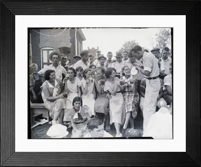 Framed Print : Strikers Drinking Iced Coffee Framed Print : Strikers Drinking Iced Coffee