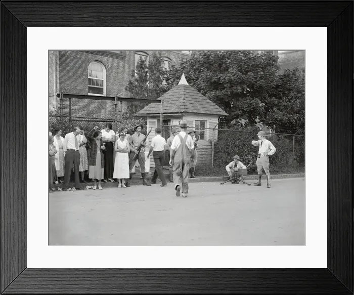 Framed Print : Workers Entering Mill During Workers Strike