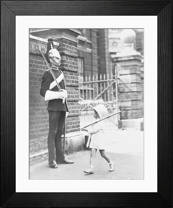 Framed Print : Boy Imitating British Guard Framed Print : Boy Imitating British Guard
