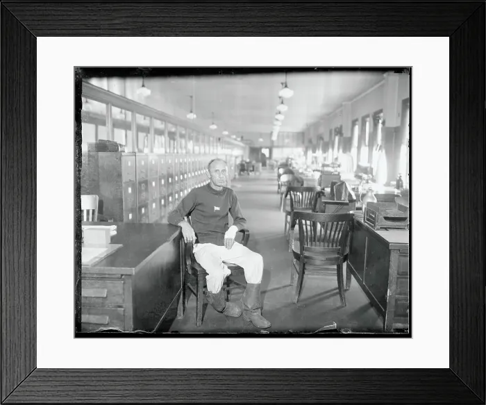 Framed Print : W.F. Warms Sitting in a Chair Framed Print : W.F. Warms Sitting in a Chair