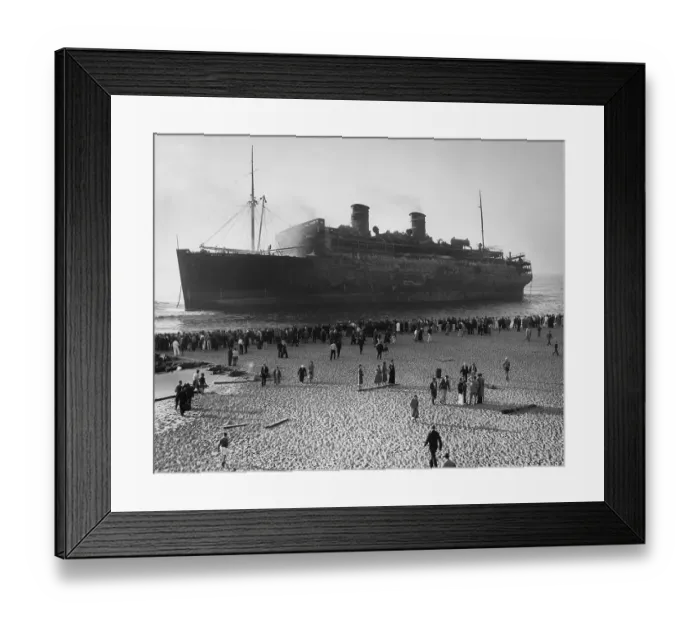 Framed Print : Beached Ship On Shore Framed Print : Beached Ship On Shore