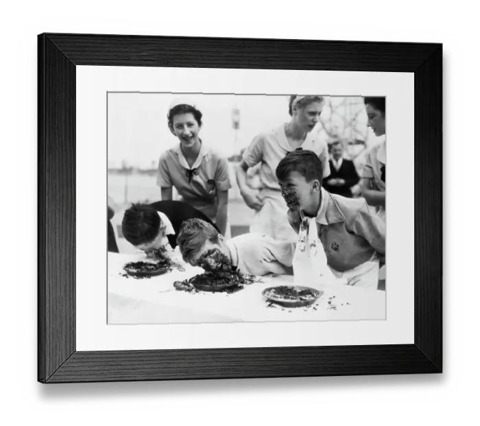Framed Print : Pie Eating Contest in 1933 World's Fair Framed Print : Pie Eating Contest in 1933 World's Fair