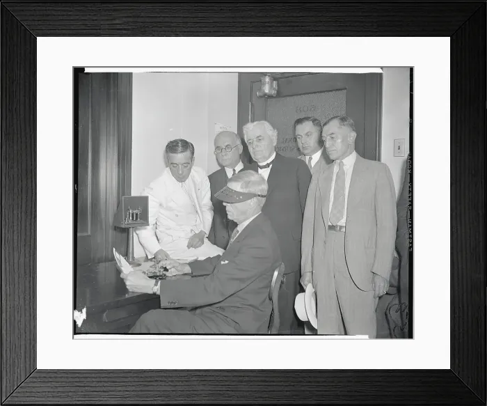 Framed Print : Textile Workers Representatives Sending out Telegram Framed Print : Textile Workers Representatives Sending out Telegram