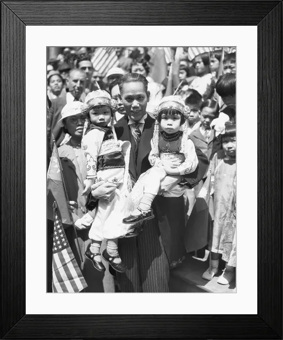 Framed Print : Chinese Americans Welcoming General Framed Print : Chinese Americans Welcoming General