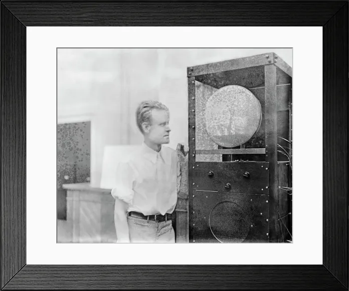 Framed Print : Philo Farnsworth Watching Television Framed Print : Philo Farnsworth Watching Television