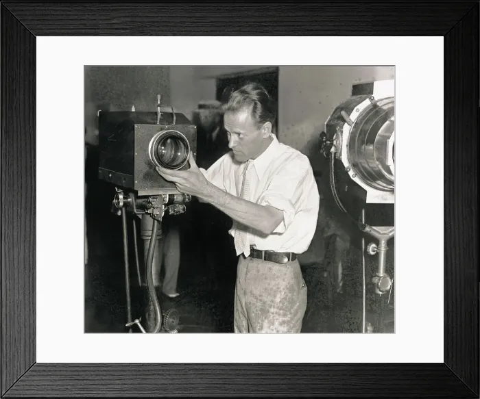 Framed Print : Philo Farnsworth Adjusting Television Camera Framed Print : Philo Farnsworth Adjusting Television Camera