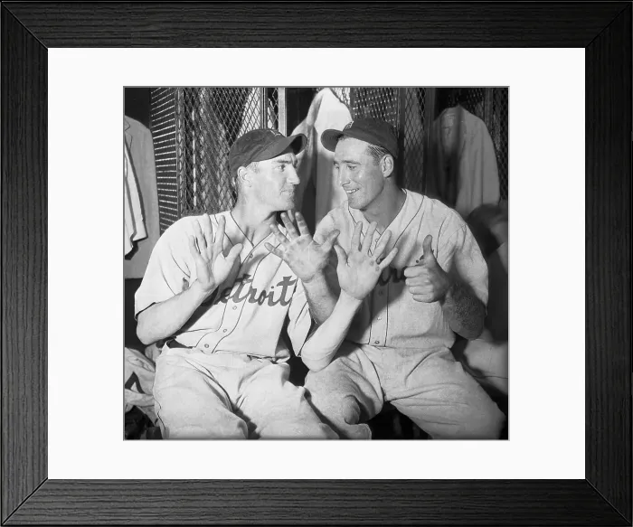 Framed Print : Baseball Players Schoolboy Rowe and Hank Greenberg Framed Print : Baseball Players Schoolboy Rowe and Hank Greenberg