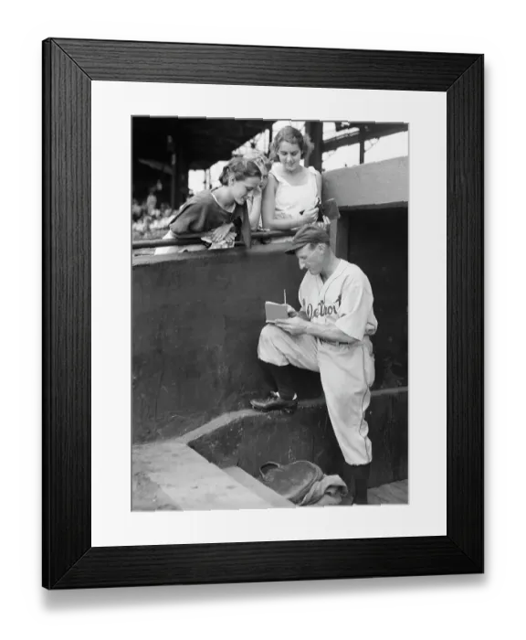 Framed Print : Baseball Player Goose Goslin Signing Baseball Framed Print : Baseball Player Goose Goslin Signing Baseball