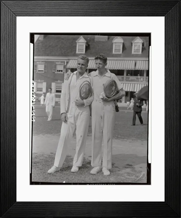 Framed Print : Gene Mako and Don Budge Carrying Tennis Racquets Framed Print : Gene Mako and Don Budge Carrying Tennis Racquets