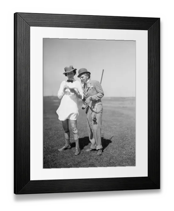 Framed Print : Women Dressed as Men on Golf Course Framed Print : Women Dressed as Men on Golf Course