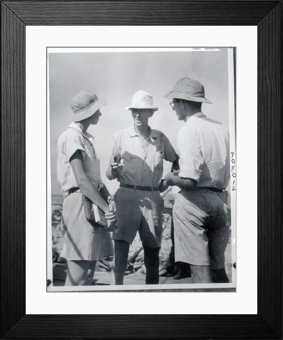 Framed Print : Dr. William Beebe and Aides Framed Print : Dr. William Beebe and Aides