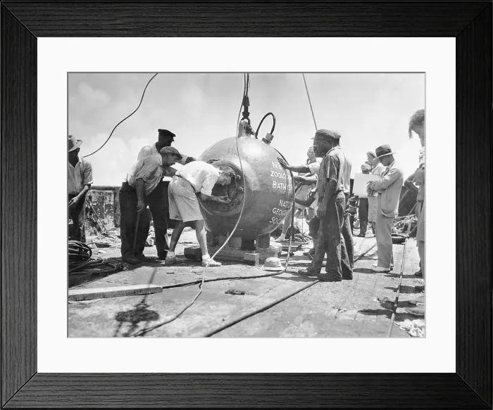 Framed Print : John Teevan Opening Bathysphere Used by William Beebe Framed Print : John Teevan Opening Bathysphere Used by William Beebe