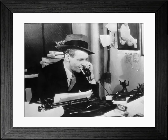 Framed Print : Walter Winchell Talking on Telephone in His Office Framed Print : Walter Winchell Talking on Telephone in His Office