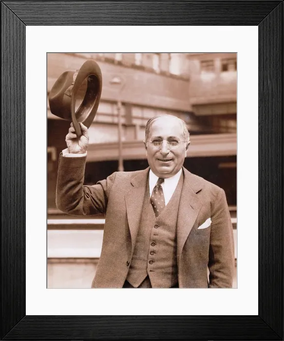 Framed Print : Louis B. Mayer Waving Hat