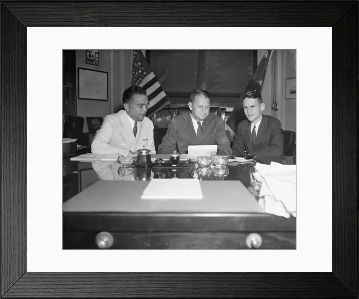 Framed Print : Head of Chicago Police Delivering Report on Dillinger Slaying Framed Print : Head of Chicago Police Delivering Report on Dillinger Slaying