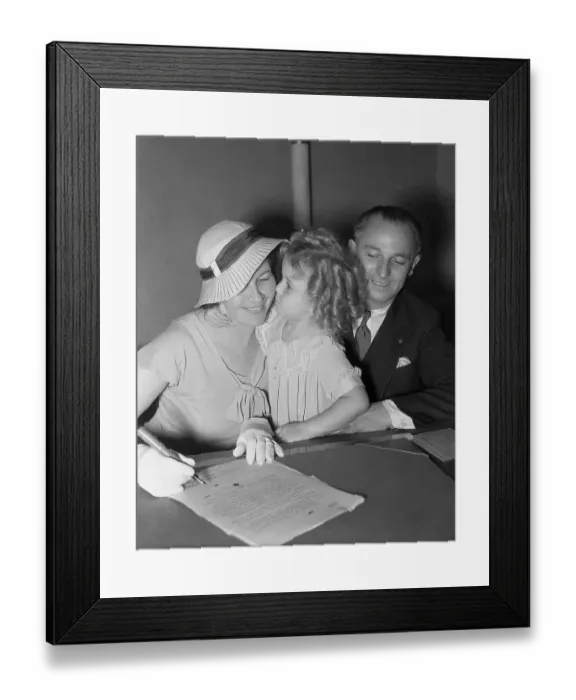 Framed Print : Shirley Temple Kissing Mother Framed Print : Shirley Temple Kissing Mother
