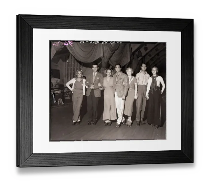 Framed Print : Cary Grant and Others on Roller Skates Framed Print : Cary Grant and Others on Roller Skates