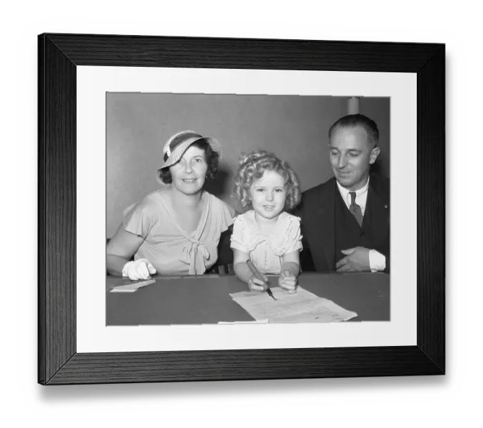 Framed Print : Shirley Temple Signs Hollywood Contract Framed Print : Shirley Temple Signs Hollywood Contract