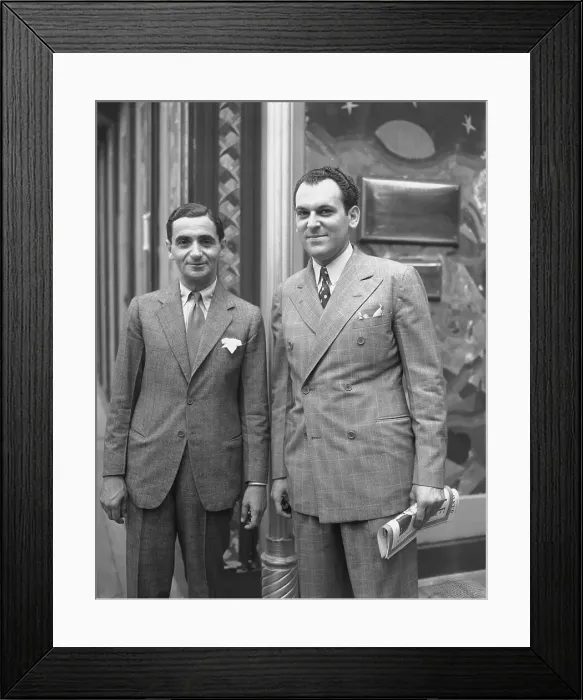 Framed Print : Irving Berlin and Moss Hart Standing Aboard Ship Framed Print : Irving Berlin and Moss Hart Standing Aboard Ship