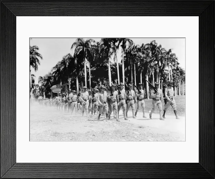 Framed Print : Marines Marching in Haiti Framed Print : Marines Marching in Haiti