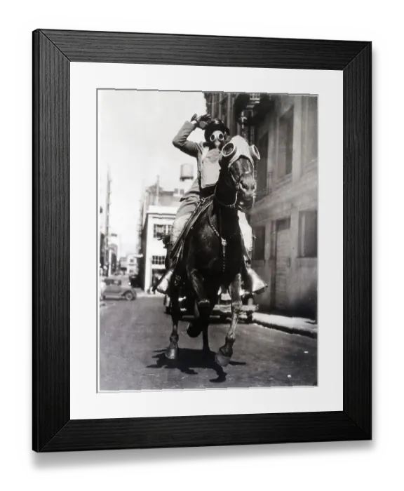 Framed Print : Policeman Charges Mob Of Communists Framed Print : Policeman Charges Mob Of Communists