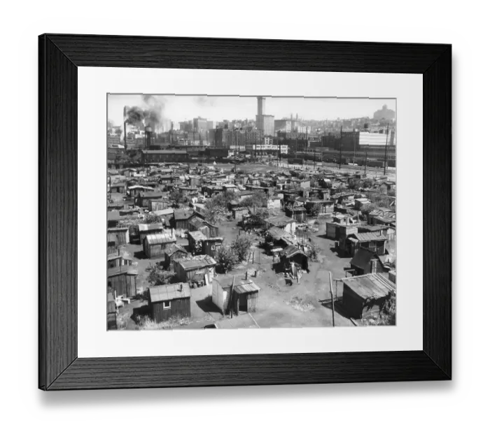 Framed Print : Hooverville in Seattle