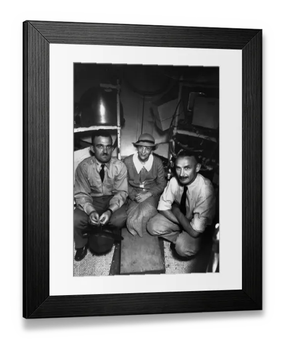 Framed Print : Aviatrix Amelia Earhart and Peers Inside Airplane Framed Print : Aviatrix Amelia Earhart and Peers Inside Airplane