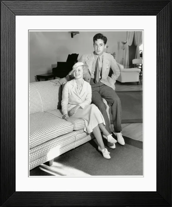 Framed Print : Bette Davis Sitting with Harmon Nelson Framed Print : Bette Davis Sitting with Harmon Nelson