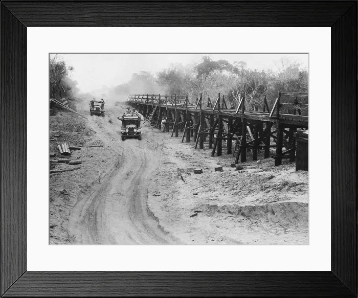 Framed Print : Paraguayans Build Bridge on War Front Framed Print : Paraguayans Build Bridge on War Front