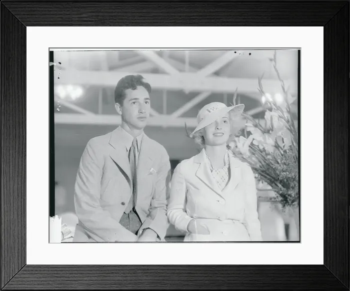 Framed Print : Actress Bette Davis With Harmon Nelson at Sporting Event Framed Print : Actress Bette Davis With Harmon Nelson at Sporting Event