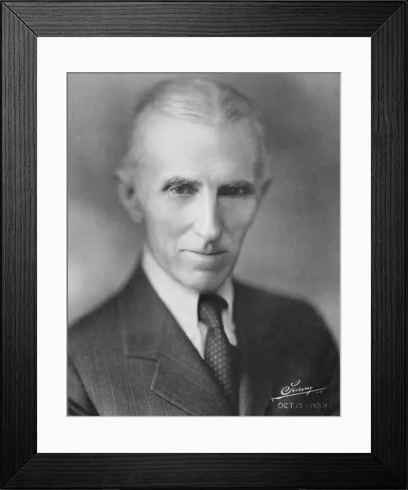 Framed Print : Portrait of Nikola Tesla