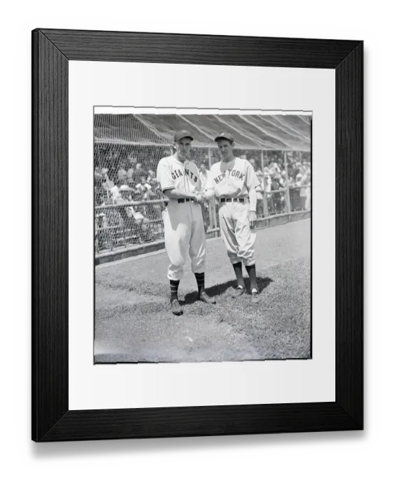 Framed Print : Carl Hubbell And Vernon Gomez, Handshake Framed Print : Carl Hubbell And Vernon Gomez, Handshake
