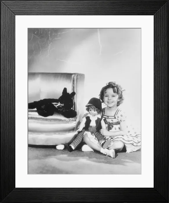 Framed Print : Shirley Temple Posing with Doll Framed Print : Shirley Temple Posing with Doll